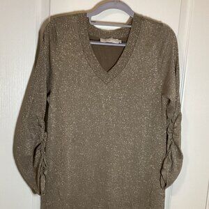 CREAM Women's Brown Sparkly Long Sleeves Dress Size M Party Cocktail Prom